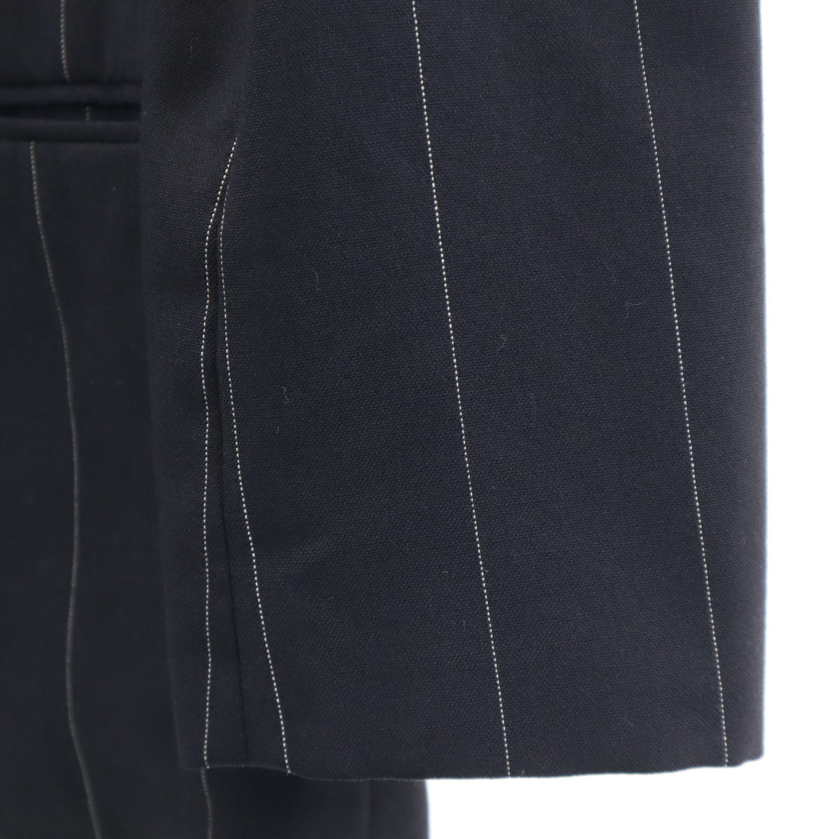 RALPH LAUREN ラルフローレン ストライプ柄 テーラードジャケット 9 ネイビー ダブルボタン レディース