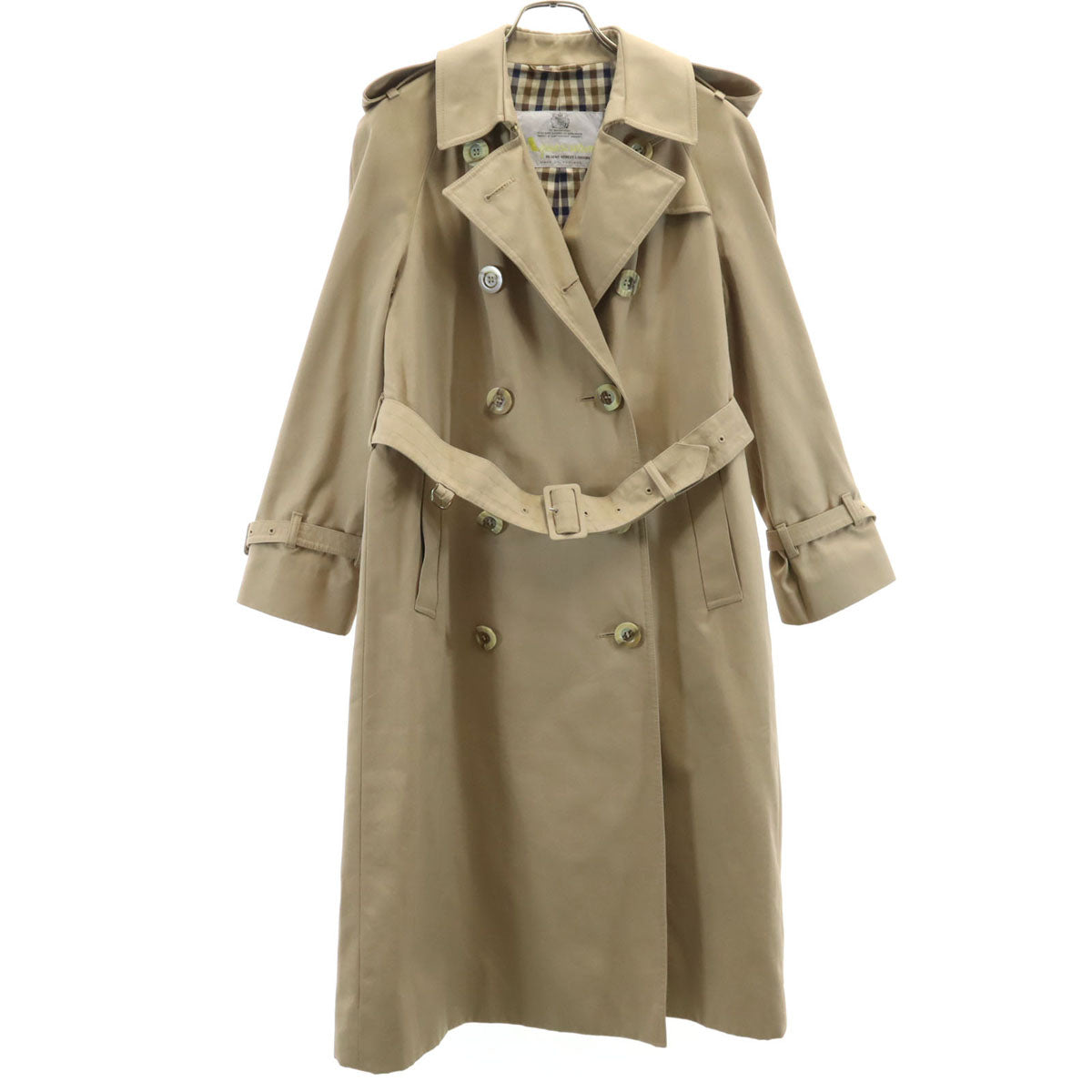 Aquascutum アクアスキュータム 70s 80s イングランド製 ヴィンテージ トレンチコート 8P ベージュ レディース