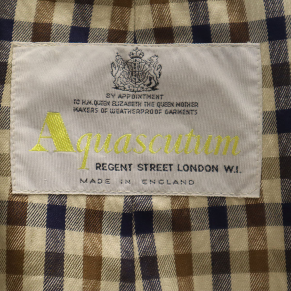 Aquascutum アクアスキュータム 70s 80s イングランド製 ヴィンテージ トレンチコート 8P ベージュ レディース