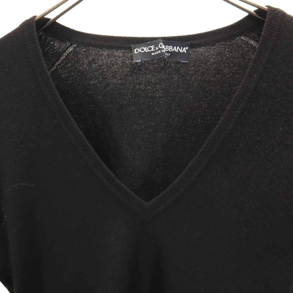 DOLCE&GABBANA ドルチェアンドガッバーナ イタリア製 長袖 Vネック ニット 40 ブラック セーター レディース