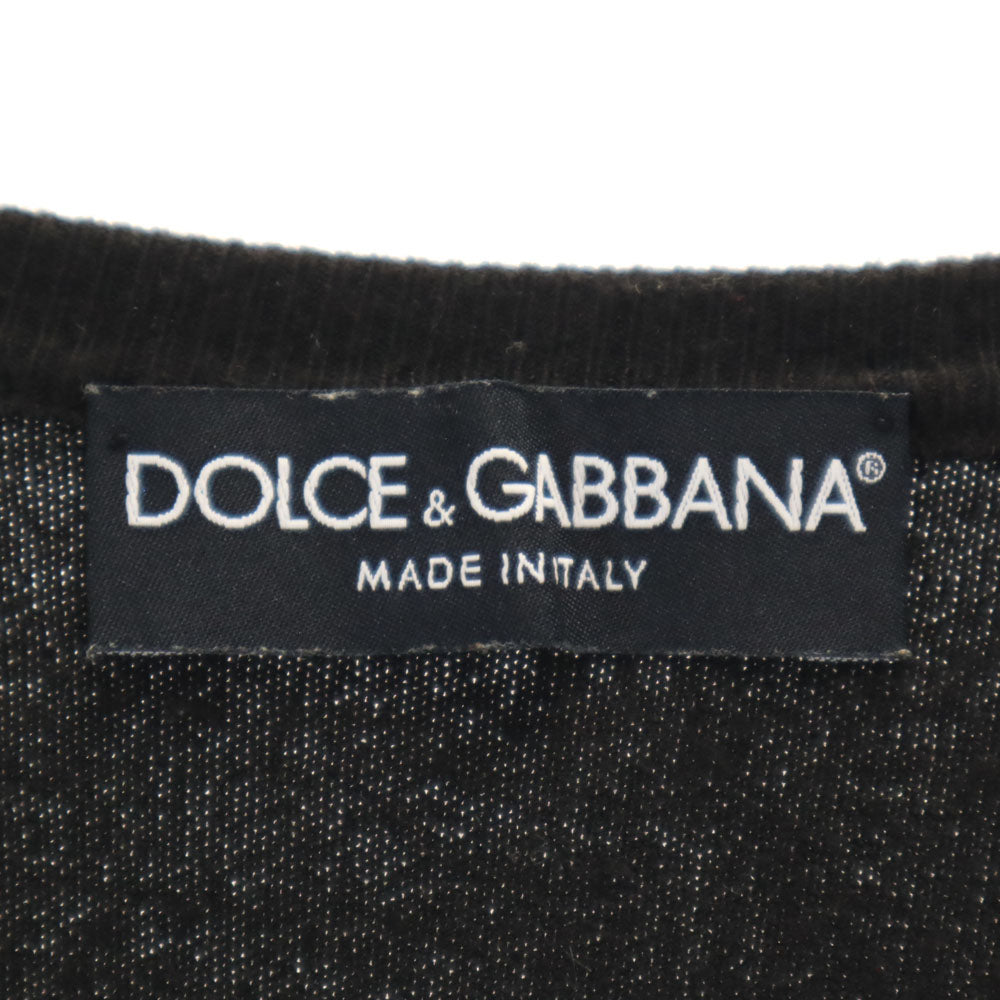 DOLCE&GABBANA ドルチェアンドガッバーナ イタリア製 長袖 Vネック ニット 40 ブラック セーター レディース