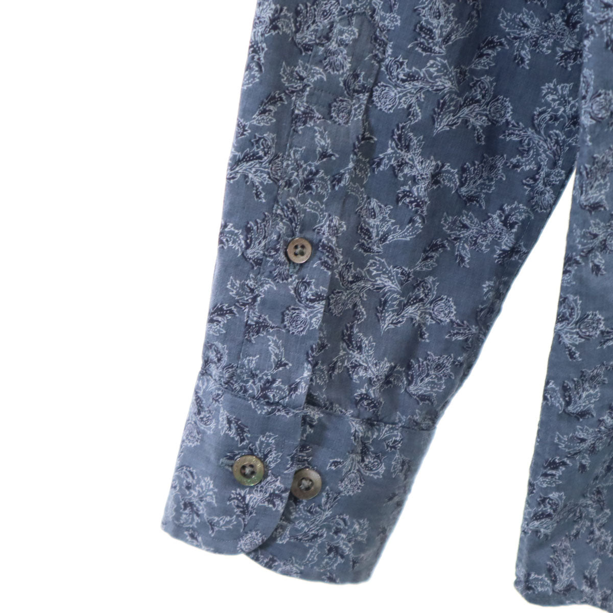 MACKINTOSH LONDON マッキントッシュロンドン 日本製 花柄 長袖 コットンシャツ M チャコールグレー メンズ