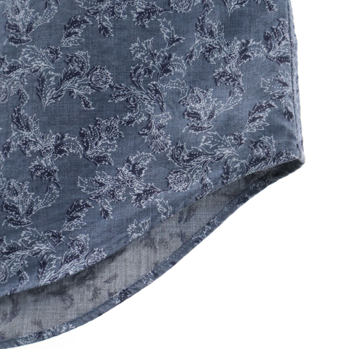 MACKINTOSH LONDON マッキントッシュロンドン 日本製 花柄 長袖 コットンシャツ M チャコールグレー メンズ