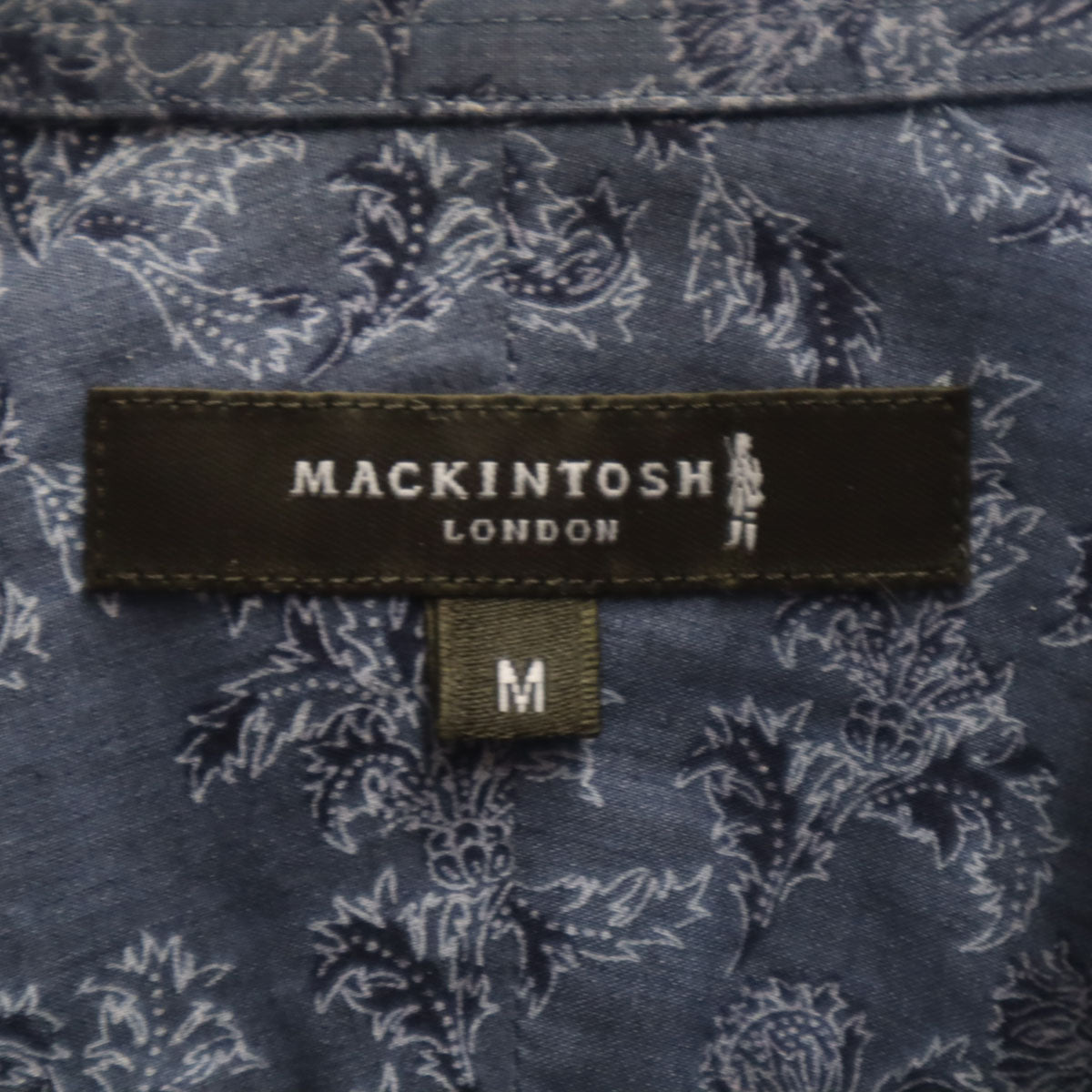 MACKINTOSH LONDON マッキントッシュロンドン 日本製 花柄 長袖 コットンシャツ M チャコールグレー メンズ