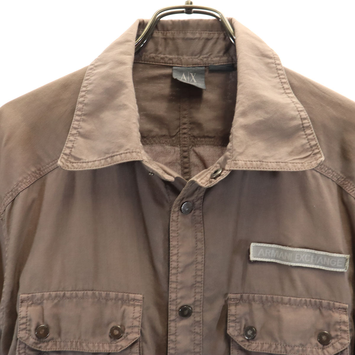 ARMANI EXCHANGE アルマーニエクスチェンジ 長袖 シャツ M アッシュブラウン メンズ