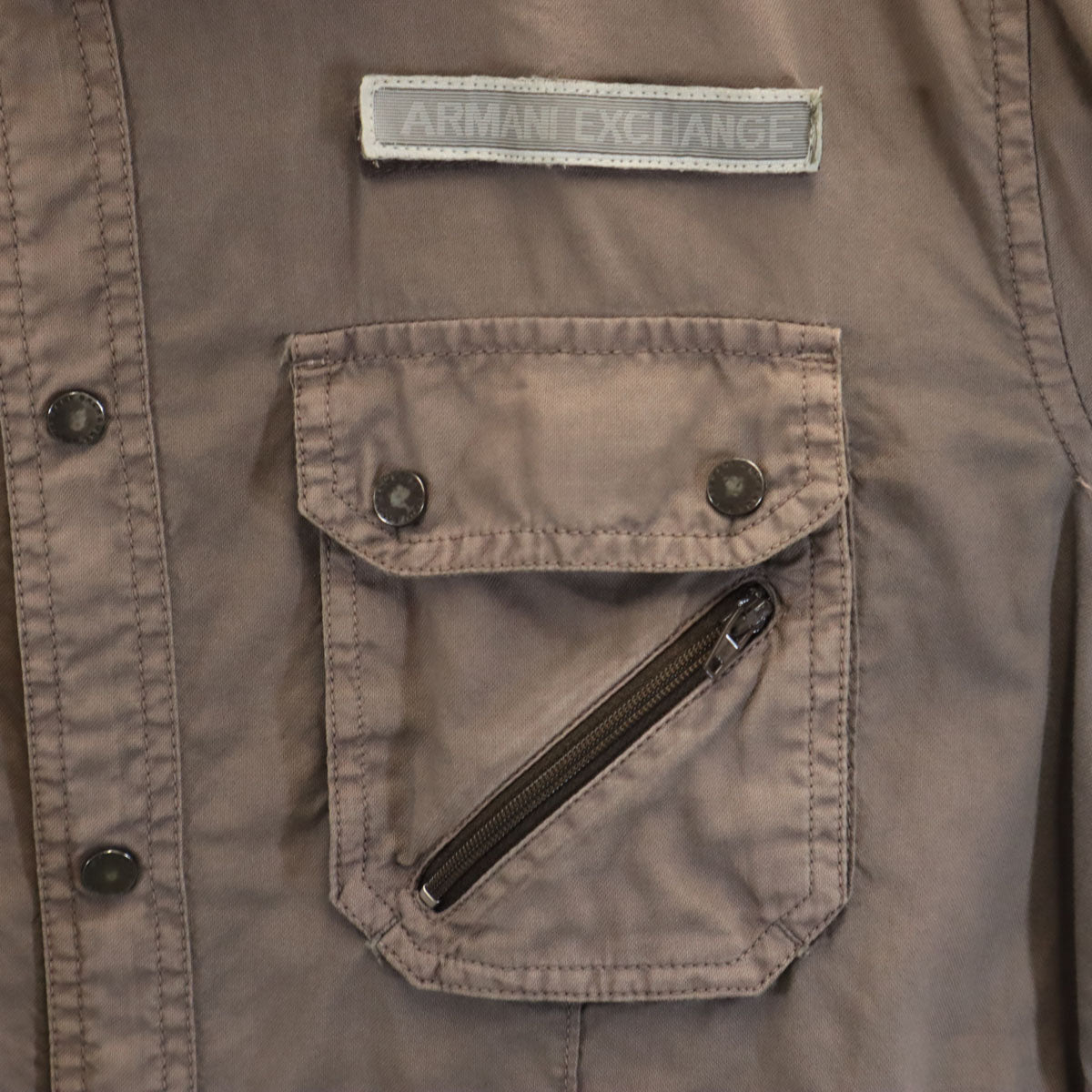 ARMANI EXCHANGE アルマーニエクスチェンジ 長袖 シャツ M アッシュブラウン メンズ