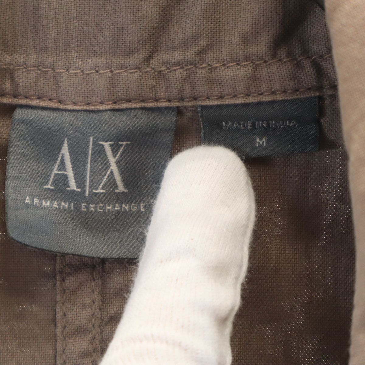 ARMANI EXCHANGE アルマーニエクスチェンジ 長袖 シャツ M アッシュブラウン メンズ