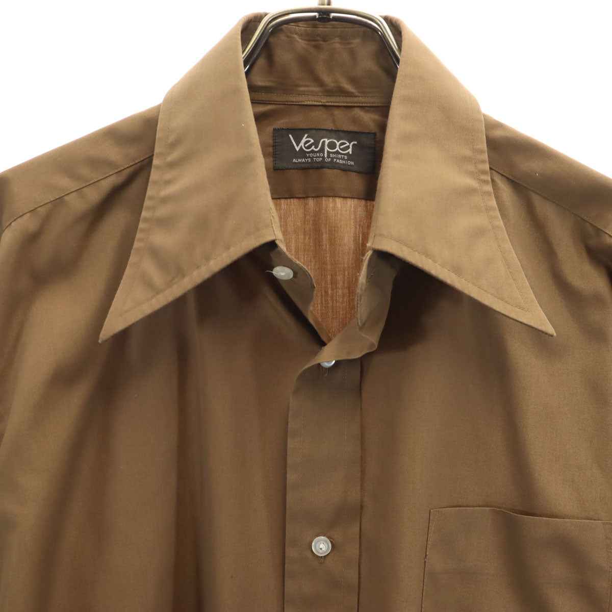 Vesper 70s ヴィンテージ 長袖 シャツ ブラウン メンズ
