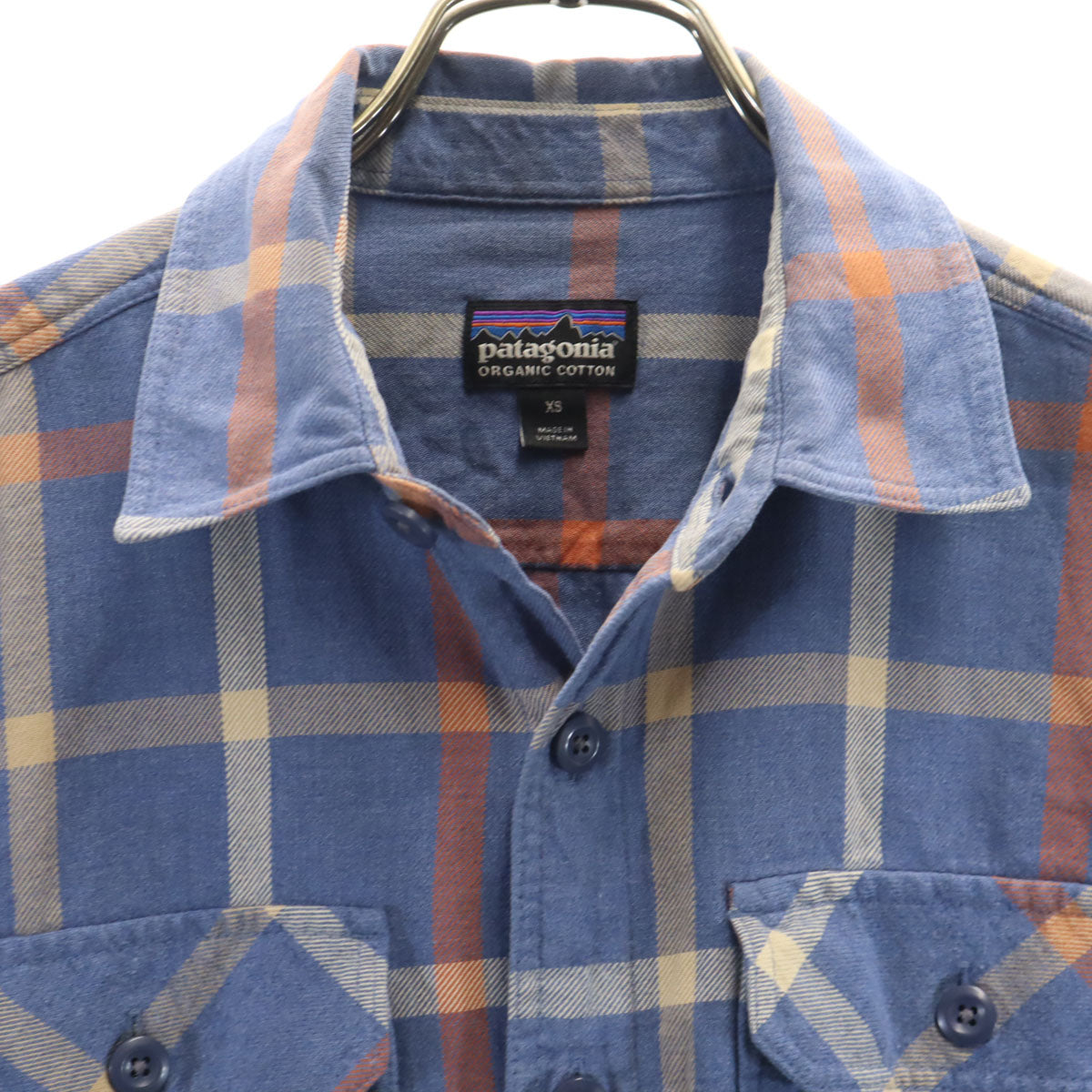 patagonia パタゴニア チェック柄 長袖 シャツ XS 青紺 アウトドア メンズ