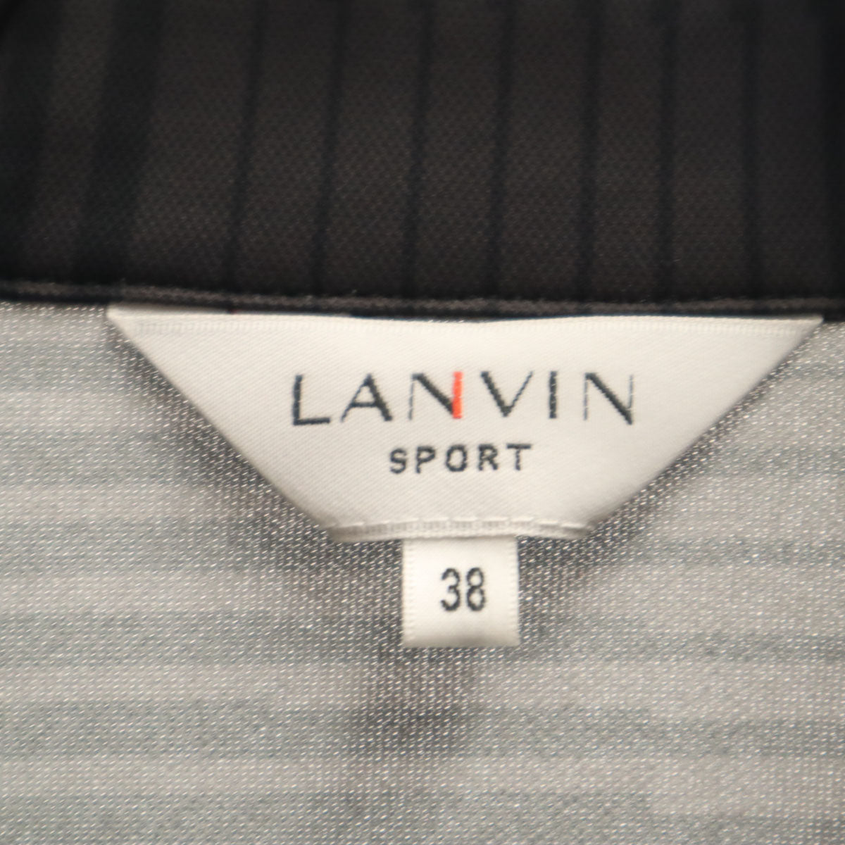美品 LANVIN SPORT ランバンスポール 総柄 長袖 ボタンダウンシャツ 38 チャコール メンズ