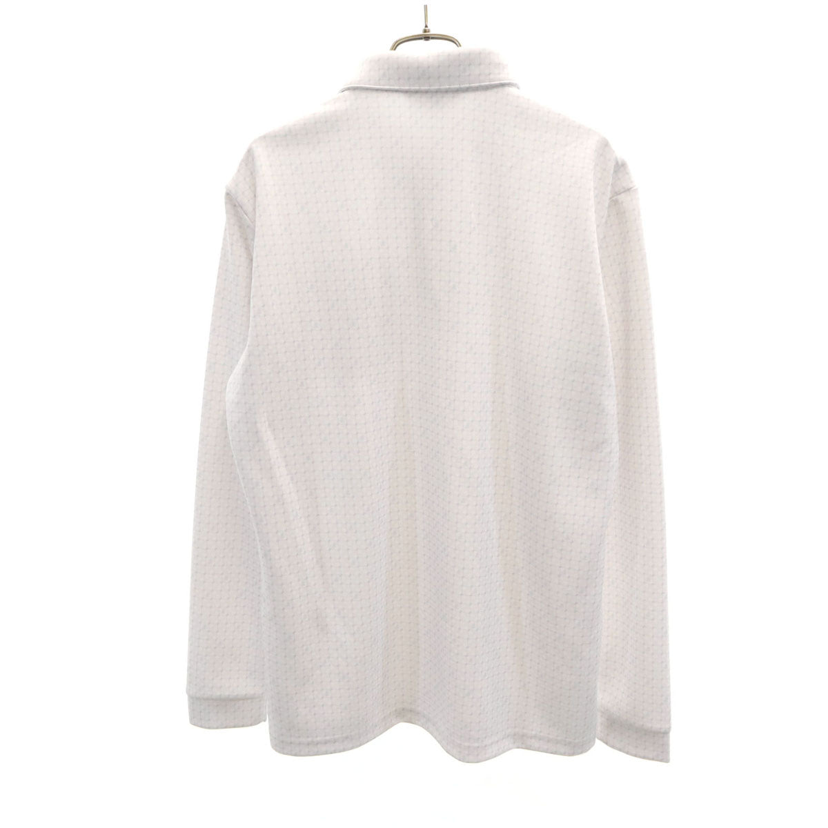 美品 LANVIN SPORT ランバンスポール 総柄 長袖 ポロシャツ 40 ホワイト メンズ