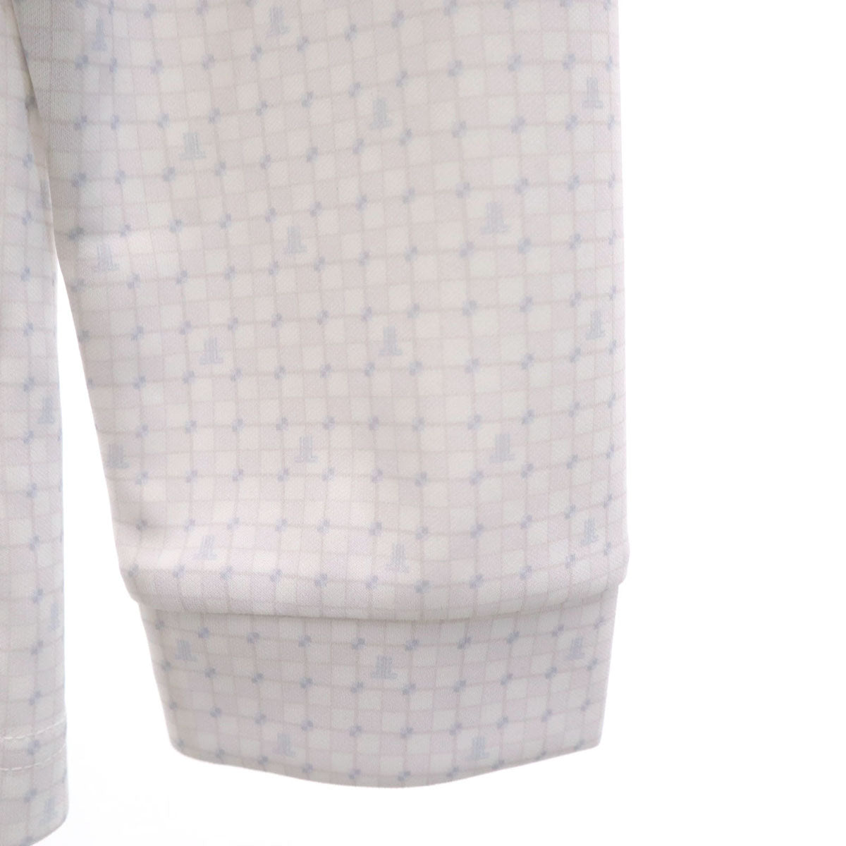 美品 LANVIN SPORT ランバンスポール 総柄 長袖 ポロシャツ 40 ホワイト メンズ