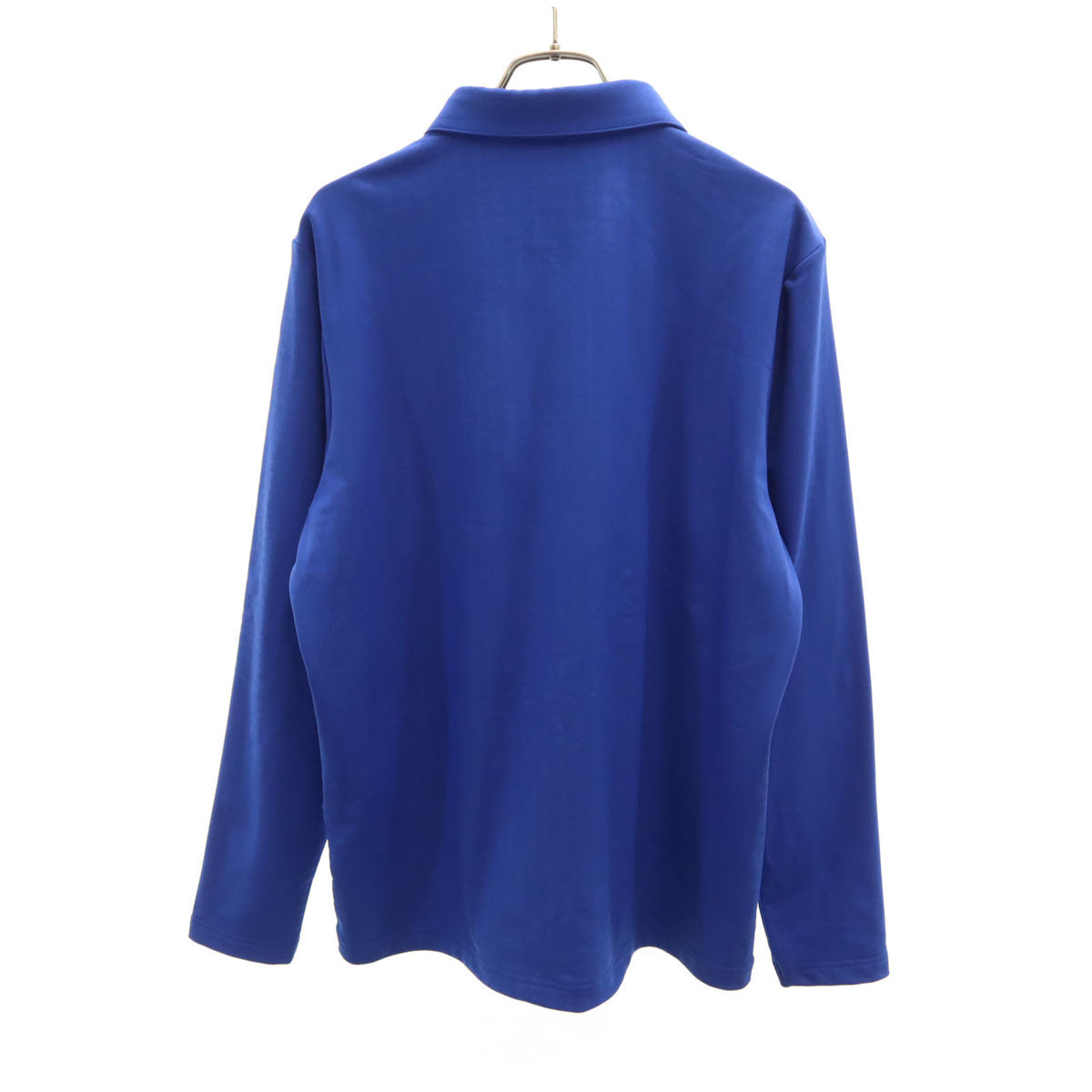 美品 LANVIN SPORT ランバンスポール ハウンドトゥース柄 長袖 ポロシャツ 40 ブルー 千鳥格子 メンズ