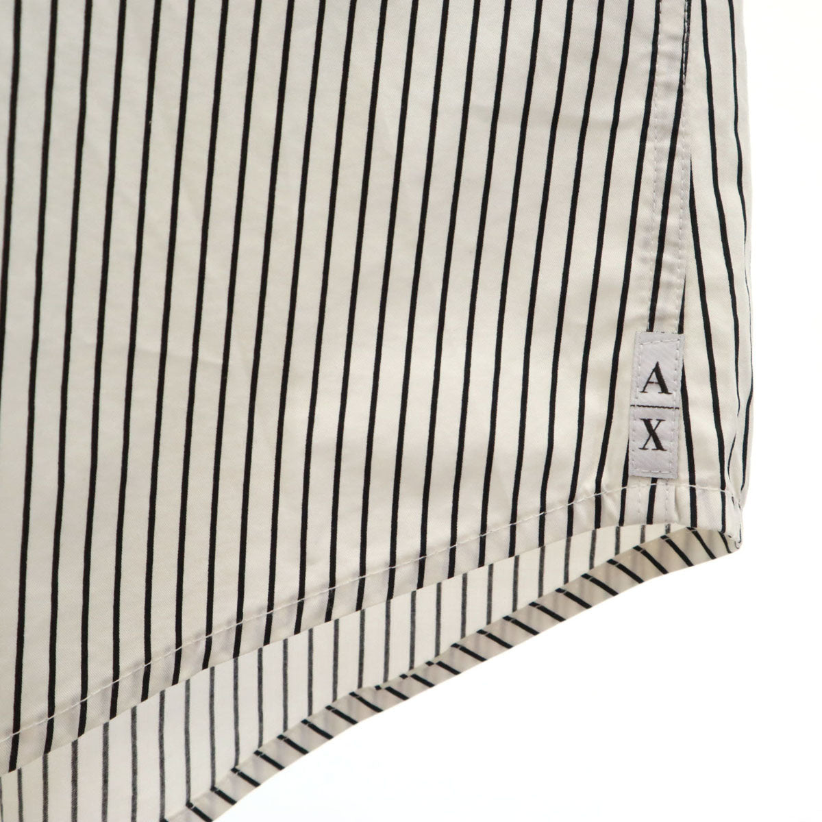 ARMANI EXCHANGE アルマーニエクスチェンジ ストライプ柄 長袖 コットンシャツ M ホワイト メンズ