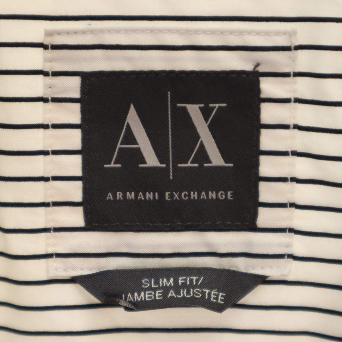 ARMANI EXCHANGE アルマーニエクスチェンジ ストライプ柄 長袖 コットンシャツ M ホワイト メンズ
