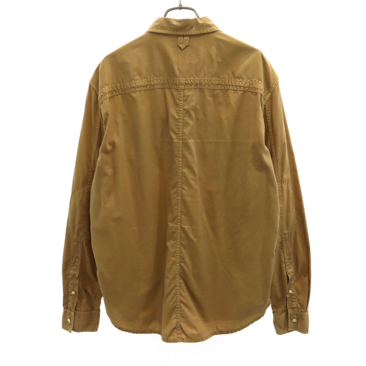 ARMANI EXCHANGE アルマーニエクスチェンジ 長袖 コットンシャツ M キャメル エルボーパッチ メンズ