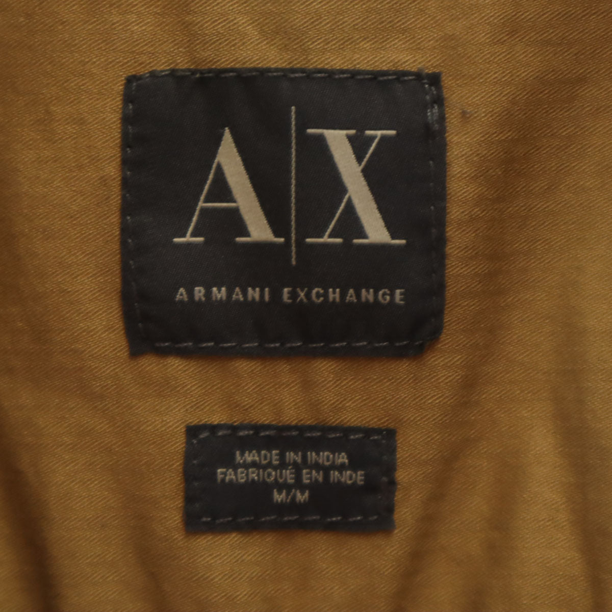 ARMANI EXCHANGE アルマーニエクスチェンジ 長袖 コットンシャツ M キャメル エルボーパッチ メンズ