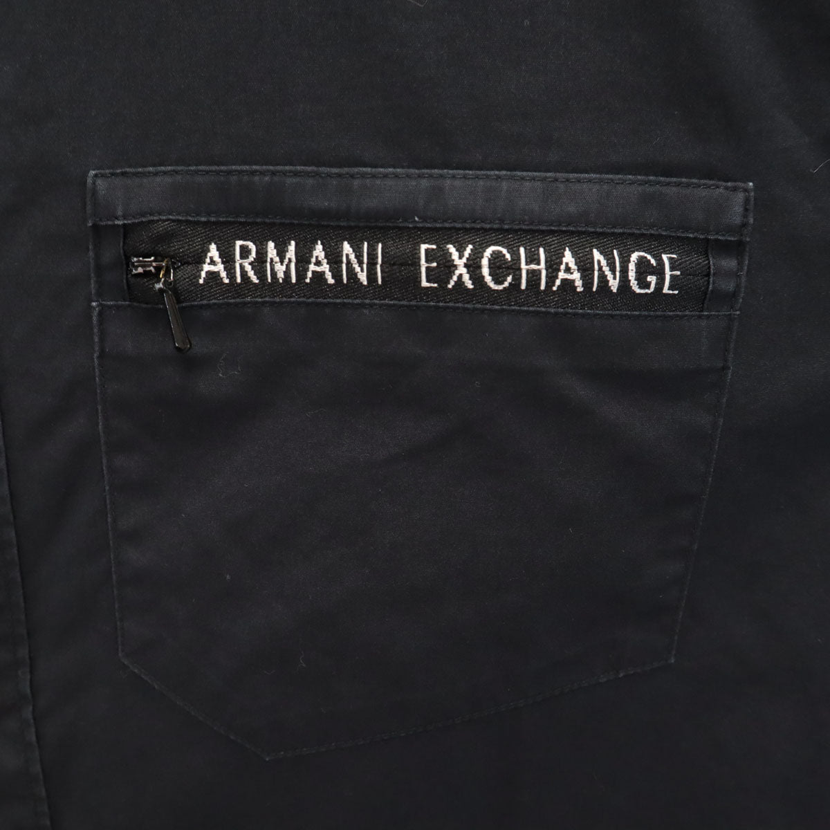 ARMANI EXCHANGE アルマーニエクスチェンジ 長袖 コットンシャツ M ブラック メンズ