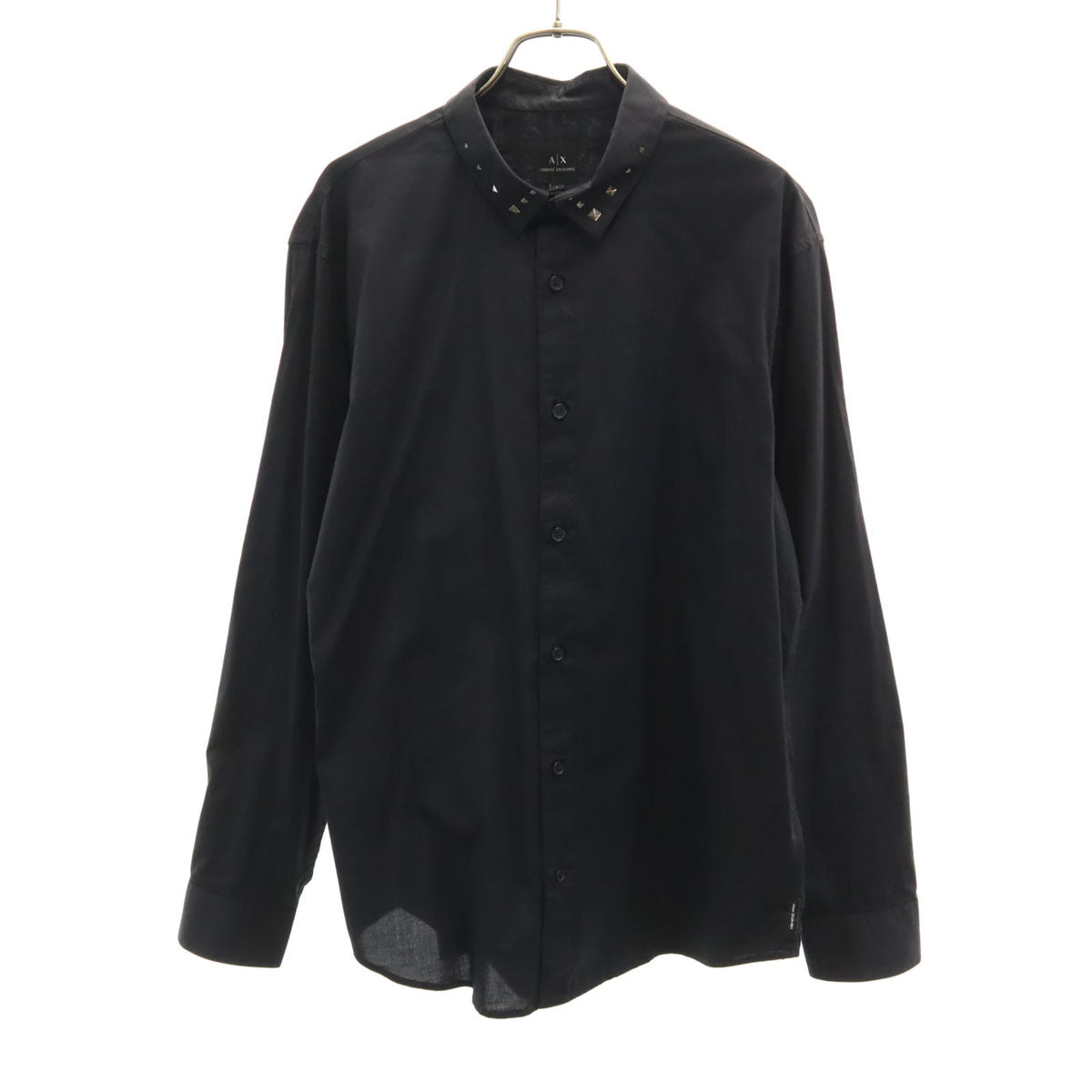 ARMANI EXCHANGE アルマーニエクスチェンジ 長袖 スタッズ付き シャツ L ブラック メンズ