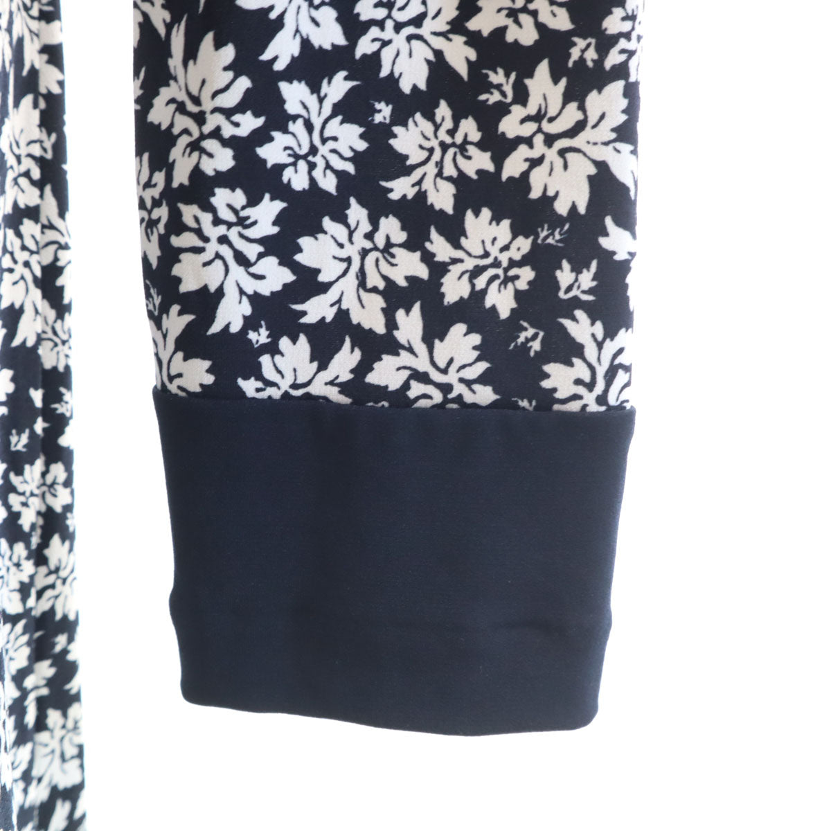 美品 Michael Kors マイケルコース 花柄 長袖 カシュクール ワンピース M ダークネイビー系 レディース