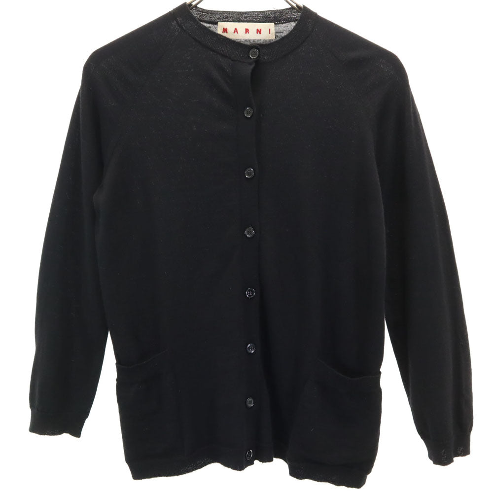 MARNI マルニ スペイン製 長袖 ニットカーディガン 36 ブラック レディース
