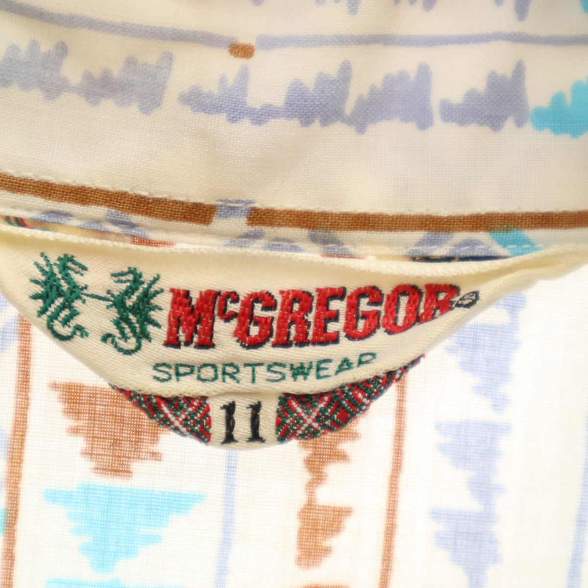 McGregor マックレガー 70s ヴィンテージ 総柄 長袖 シャツ 11 アイボリー レディース