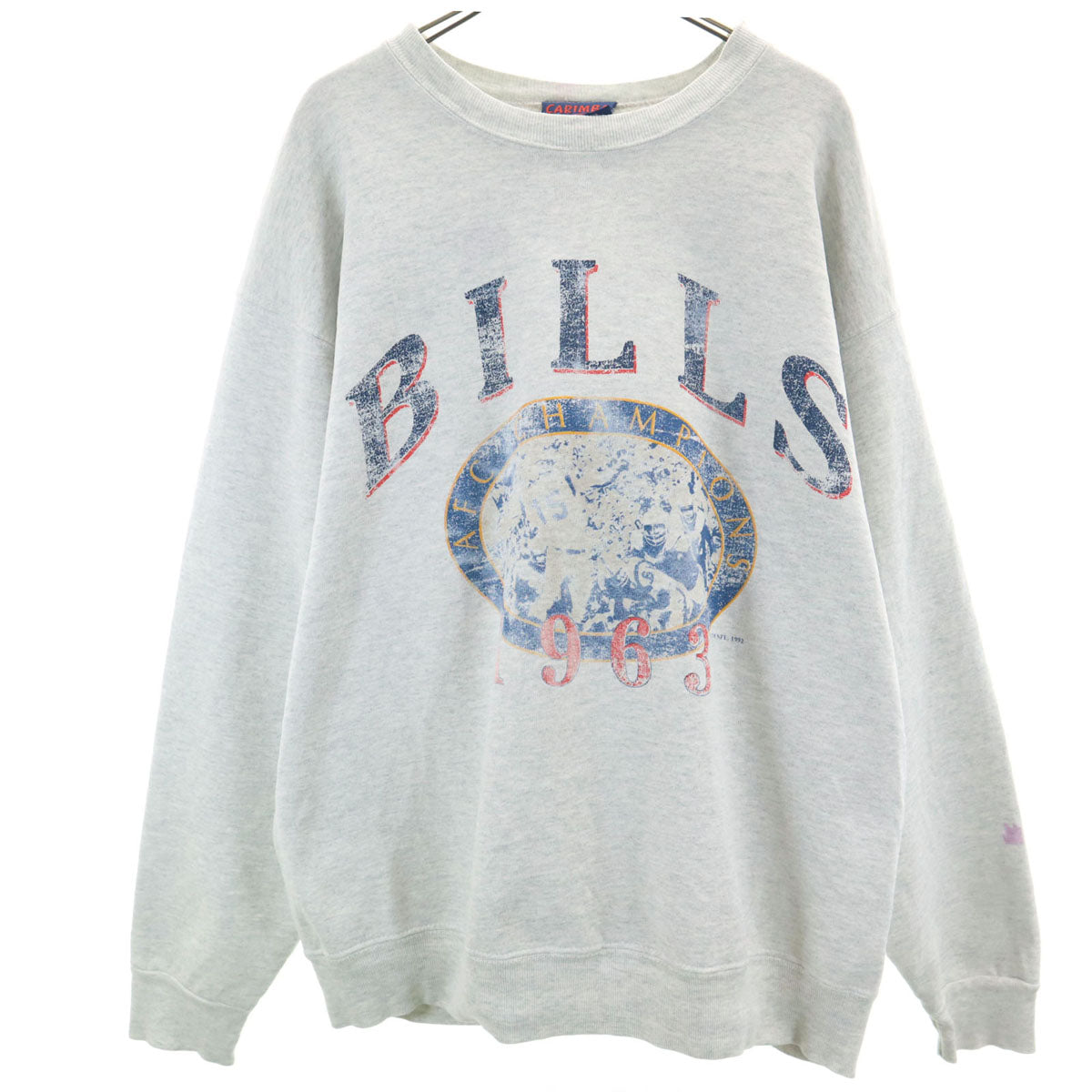 90s USA製 オールド 1963年 AFC チャンピオンズ BILLS 長袖 スウェット トレーナー L グレー メンズ