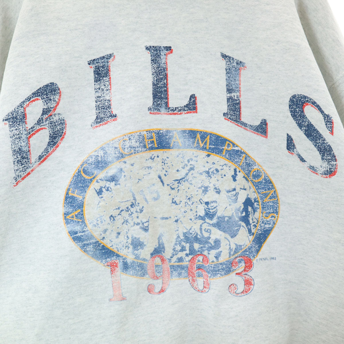 90s USA製 オールド 1963年 AFC チャンピオンズ BILLS 長袖 スウェット トレーナー L グレー メンズ