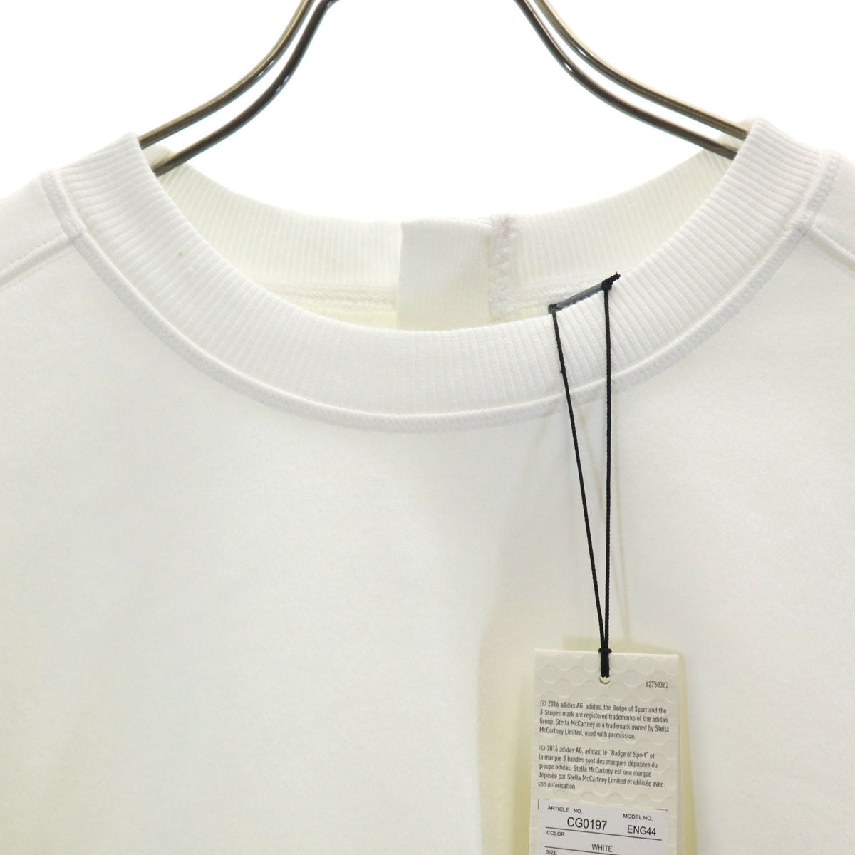 adidas by Stella McCartney アディダスバイステラマッカートニー 未使用 長袖 スウェット クロップド トレーナー 2XOT ホワイト レディース