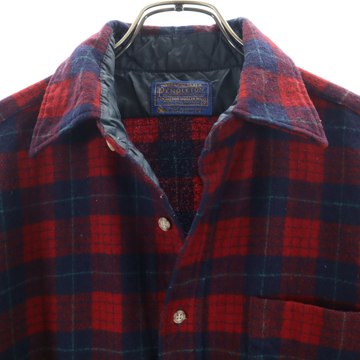 PENDLETON ペンドルトン 70s USA製 ヴィンテージ チェック柄 長袖 ネルシャツ M レッド メンズ