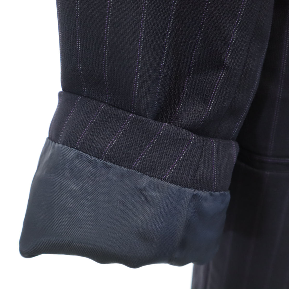 Ermenegildo Zegna エルメネジルドゼニア ストライプ柄 スーツ 上下 セットアップ 44 ネイビー メンズ