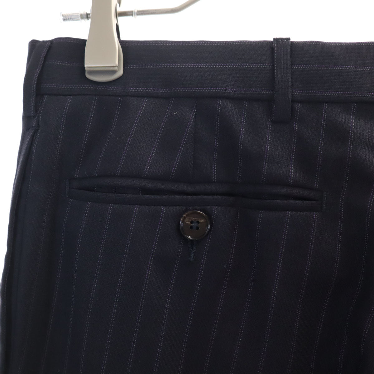 Ermenegildo Zegna エルメネジルドゼニア ストライプ柄 スーツ 上下 セットアップ 44 ネイビー メンズ