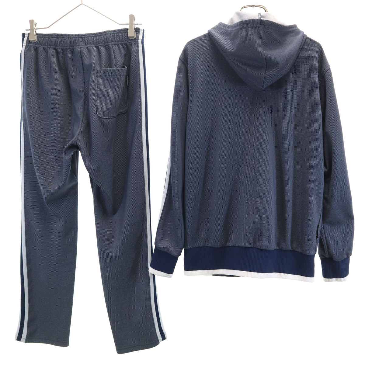 adidas アディダス 長袖 ジップパーカー 上下 セットアップ L/M ネイビー ジャージ レディース