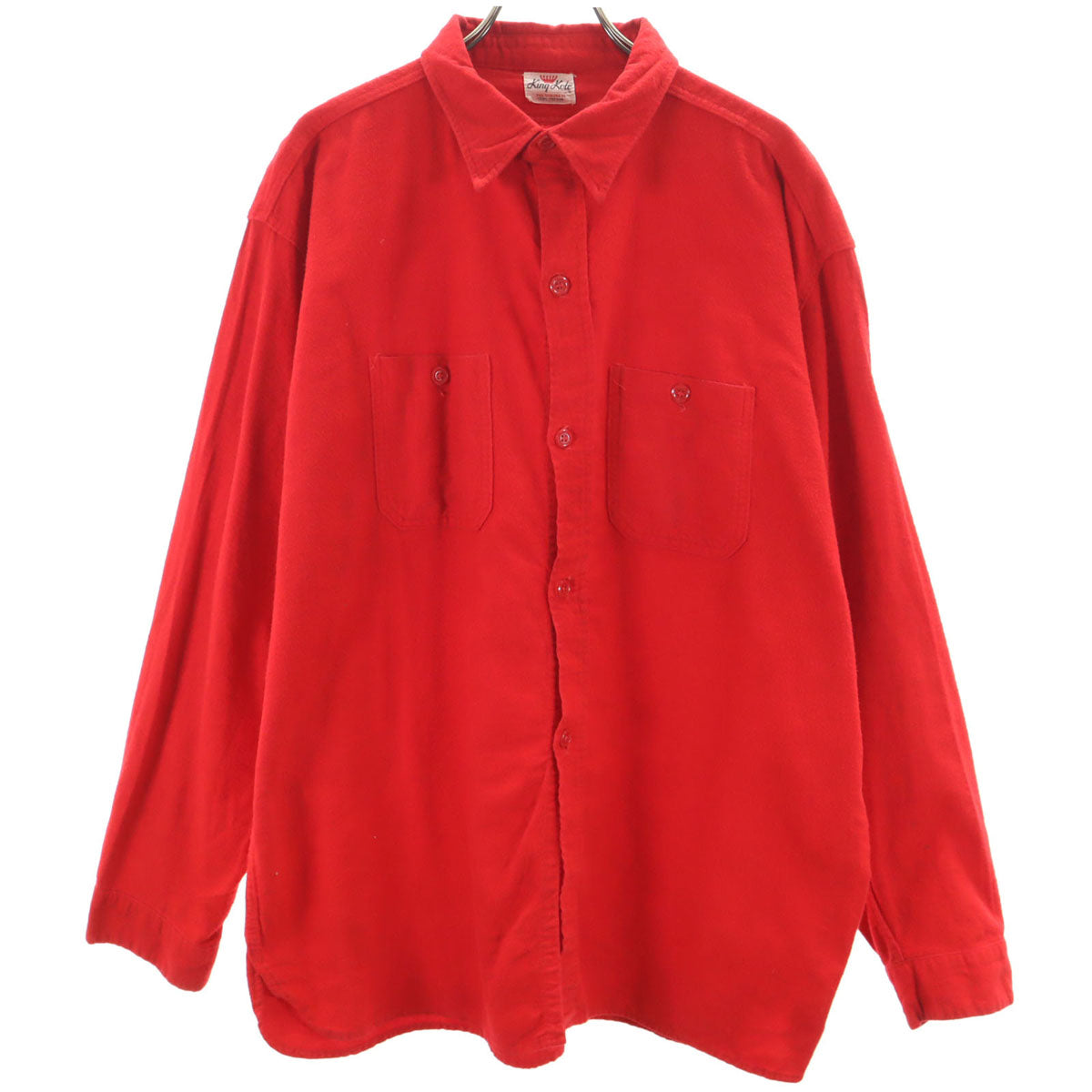 キングコール 50s 60s ヴィンテージ 長袖 コットン ネルシャツ レッド メンズ