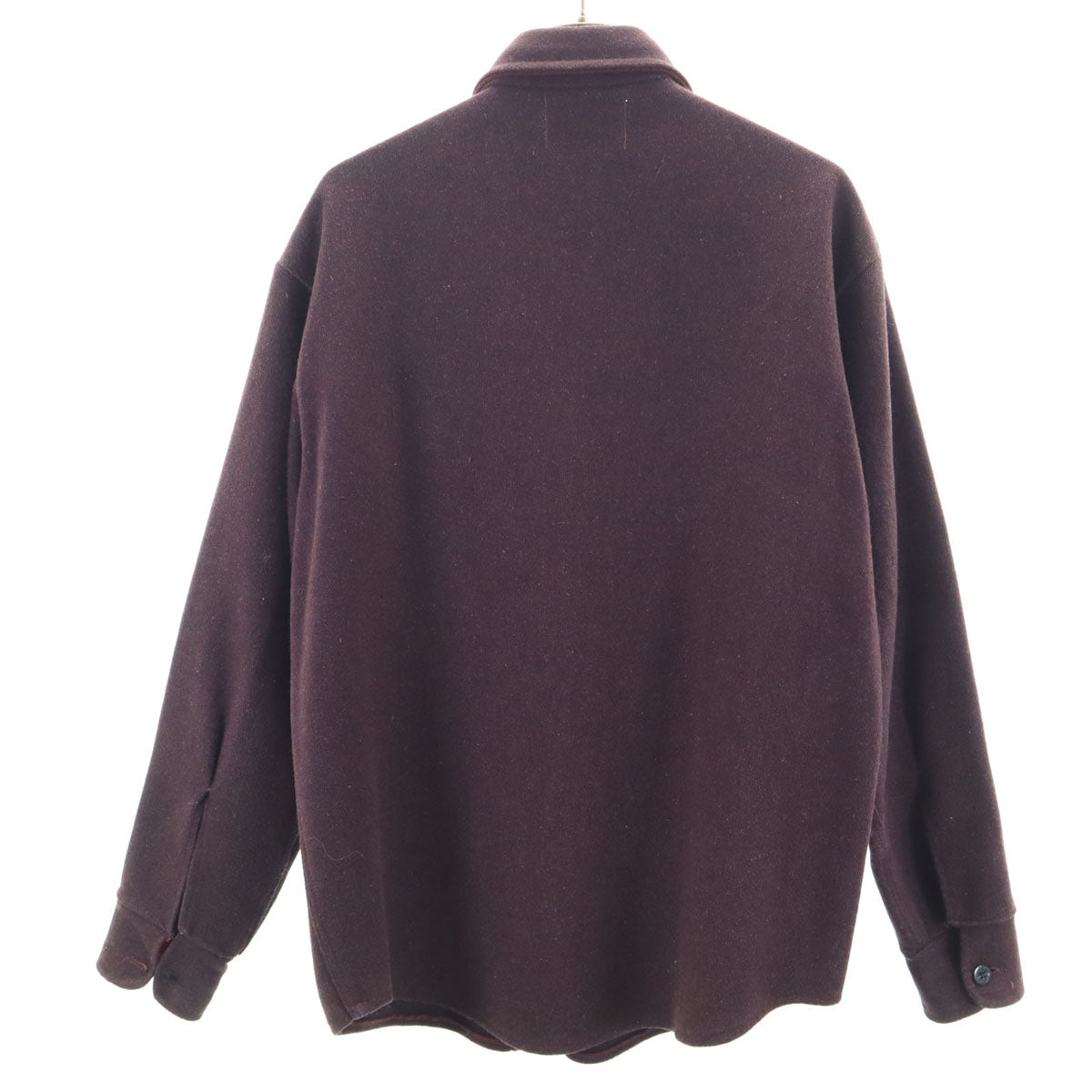 C.P.O by CAMPUS 70s ヴィンテージ 長袖 ウールシャツ S バーガンディ メンズ