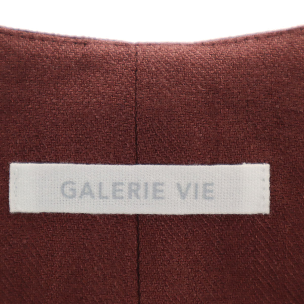 未使用 GALERIE VIE ギャルリーヴィー 日本製 リネン100% ロング ベスト 36 ボルドー系 レディース