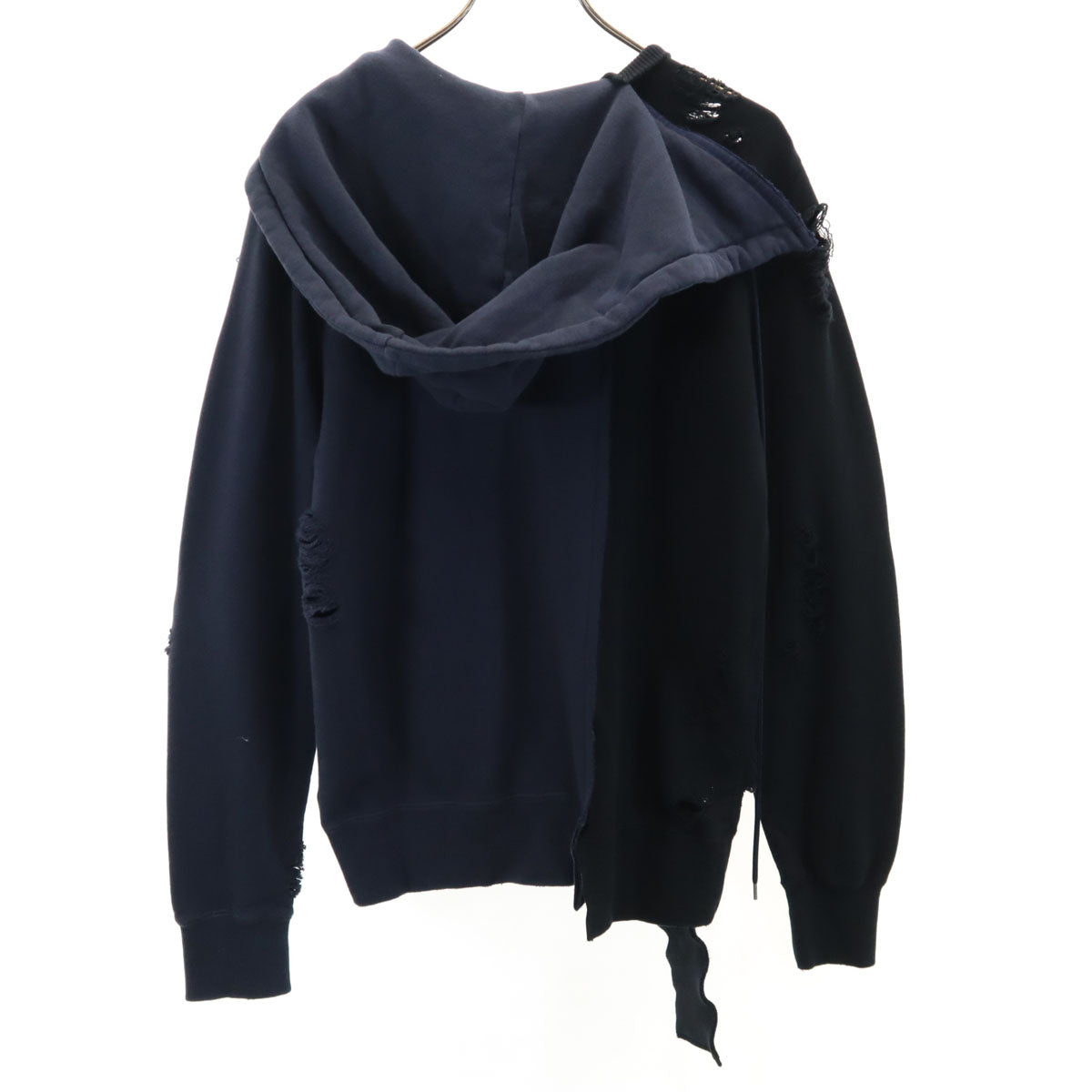 MIHARA YASUHIRO ミハラヤスヒロ 日本製 長袖 グランジ スウェットパーカー 44 ネイビー メンズ