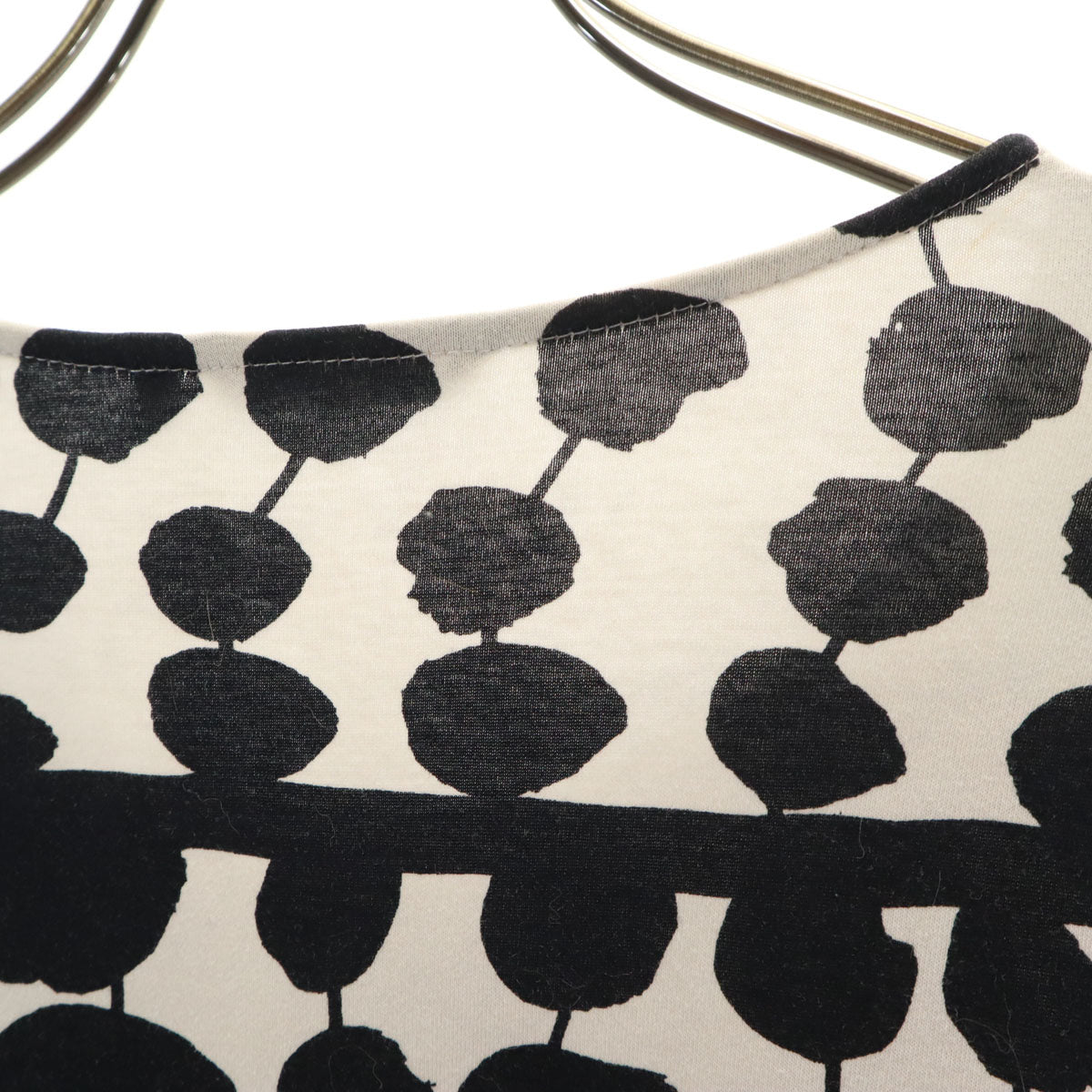 marimekko マリメッコ 総柄 長袖 ロングワンピース L ホワイト レディース