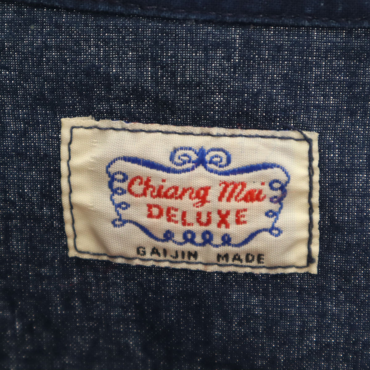 Chiang Mai DELUXE チェンマイデラックス 長袖 チャイナ シャツ ネイビー レディース