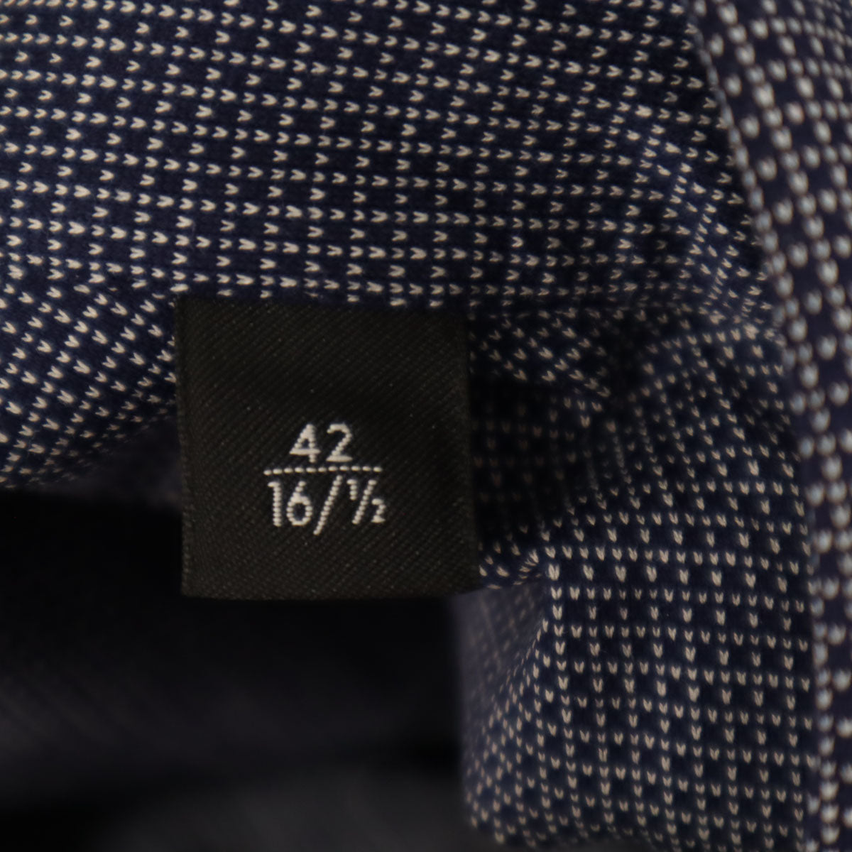 Emporio Armani エンポリオアルマーニ 総柄 長袖 隠し ボタンダウンシャツ 42 ネイビー メンズ