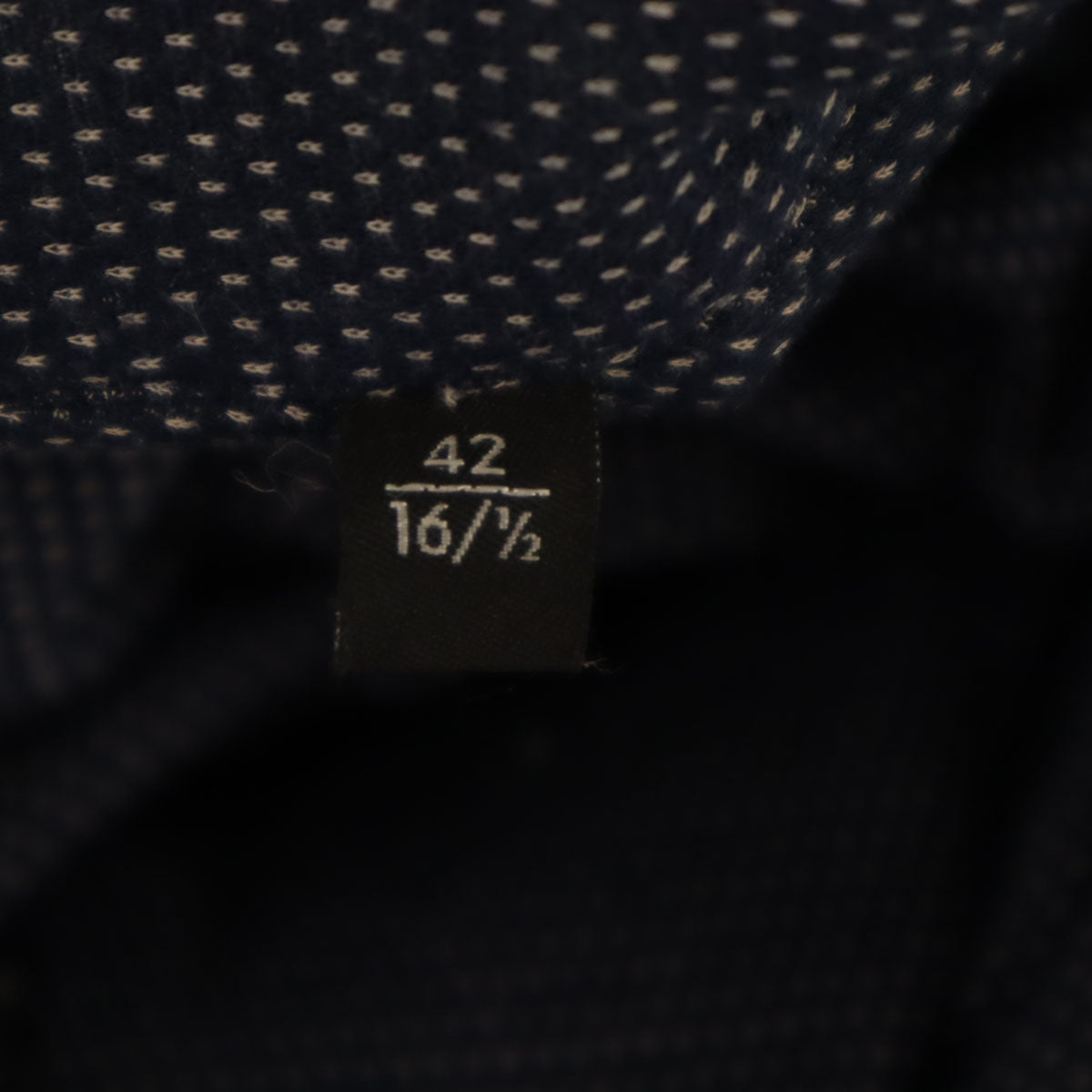 Emporio Armani エンポリオアルマーニ 総柄 長袖 コットンシャツ 42 ネイビー メンズ