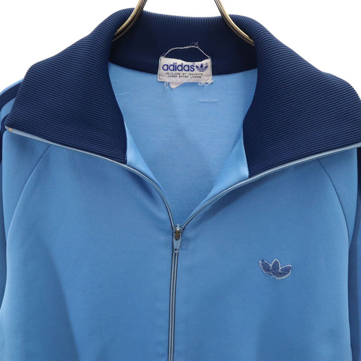 adidas アディダス 70s ヴィンテージ トラックジャケット 4 水色 デサント ジャージ メンズ