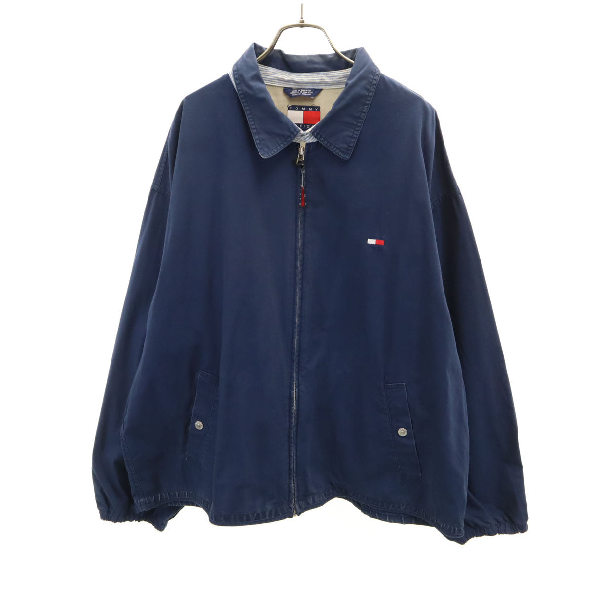 TOMMY HILFIGER トミーヒルフィガー 90s オールド フラッグタグ ブルゾン XL ネイビー スイングトップ ジャケット メンズ