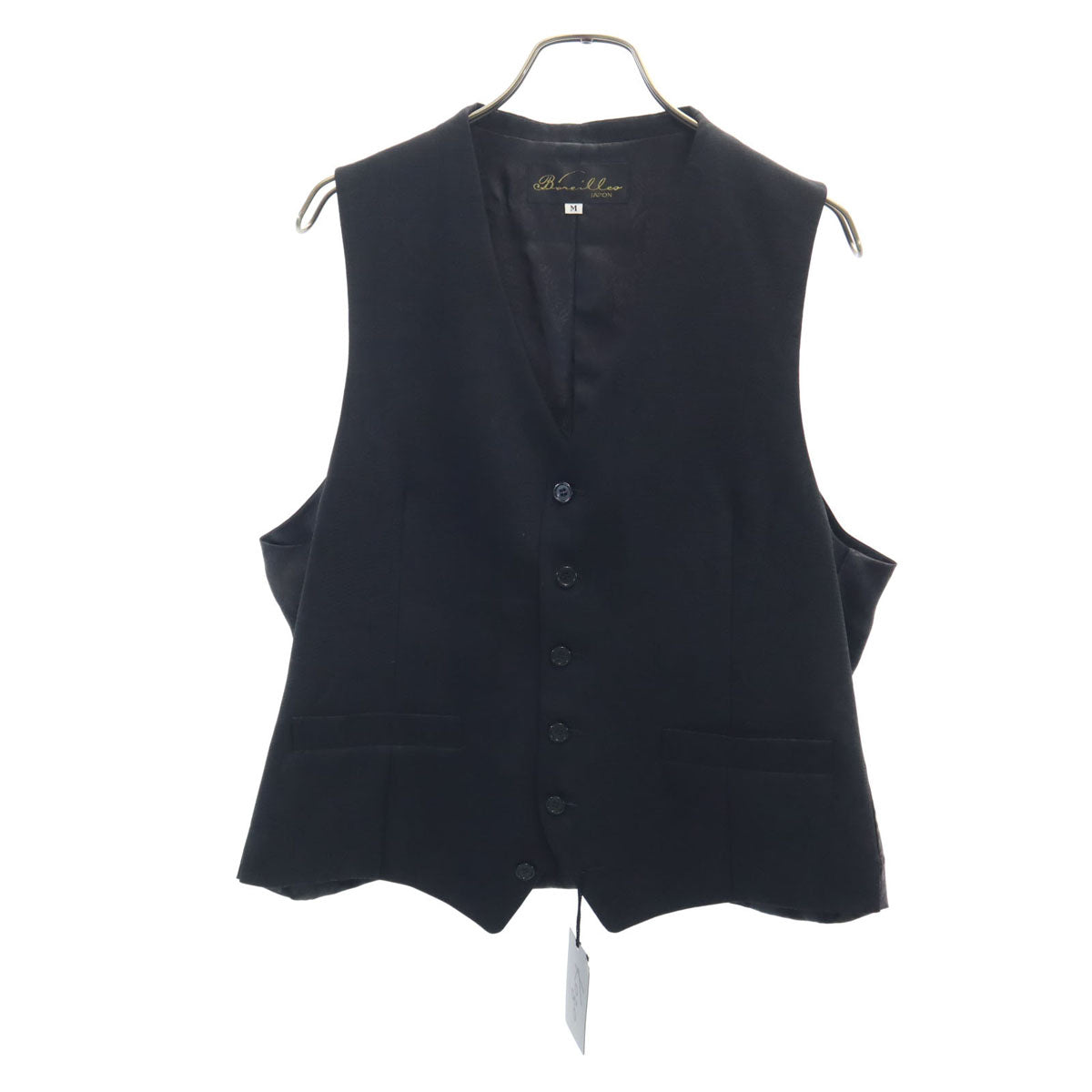 BAREILLES JAPON ZOOT APPAREL 未使用 日本製 シルク100% ベスト M ブラック タグ付き メンズ