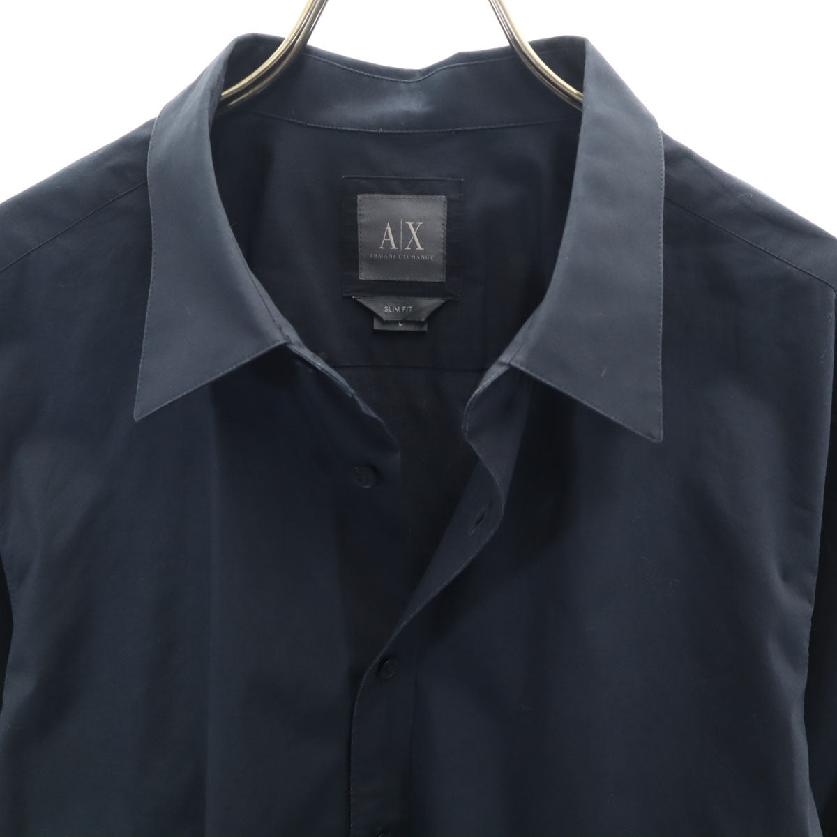 ARMANI EXCHANGE アルマーニエクスチェンジ 長袖 コットンシャツ L ブラック系 メンズ