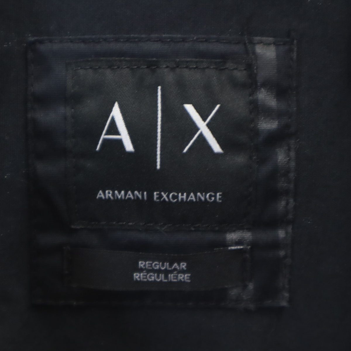 ARMANI EXCHANGE アルマーニエクスチェンジ 総ロゴ 長袖 コットンシャツ M ブラック メンズ