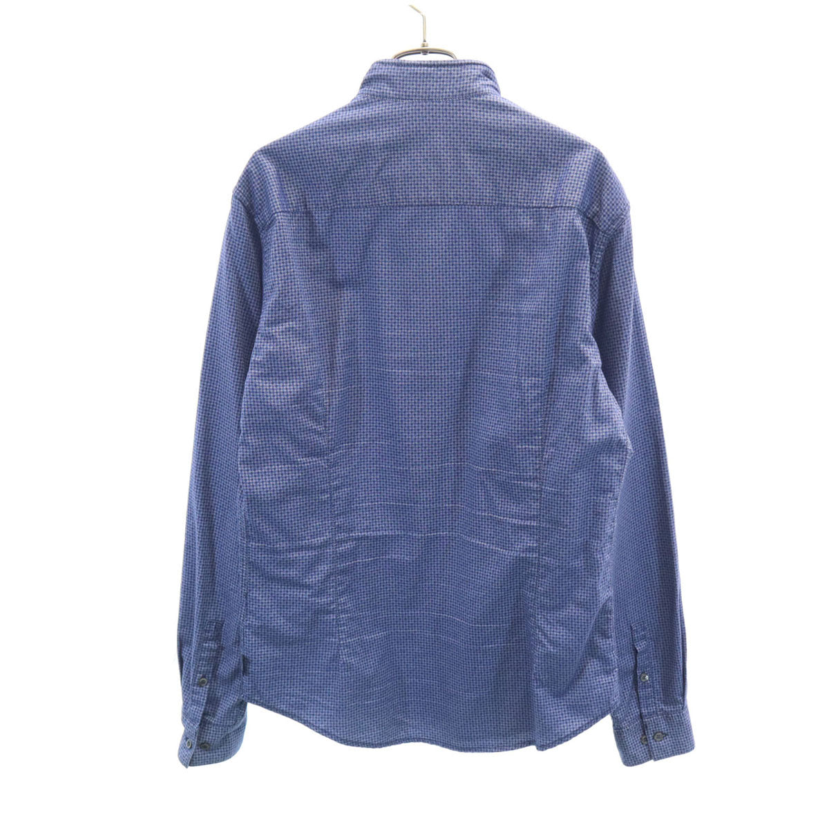 ARMANI JEANS アルマーニジーンズ 総柄 長袖 スタンドカラー シャツ L 青紺系 メンズ