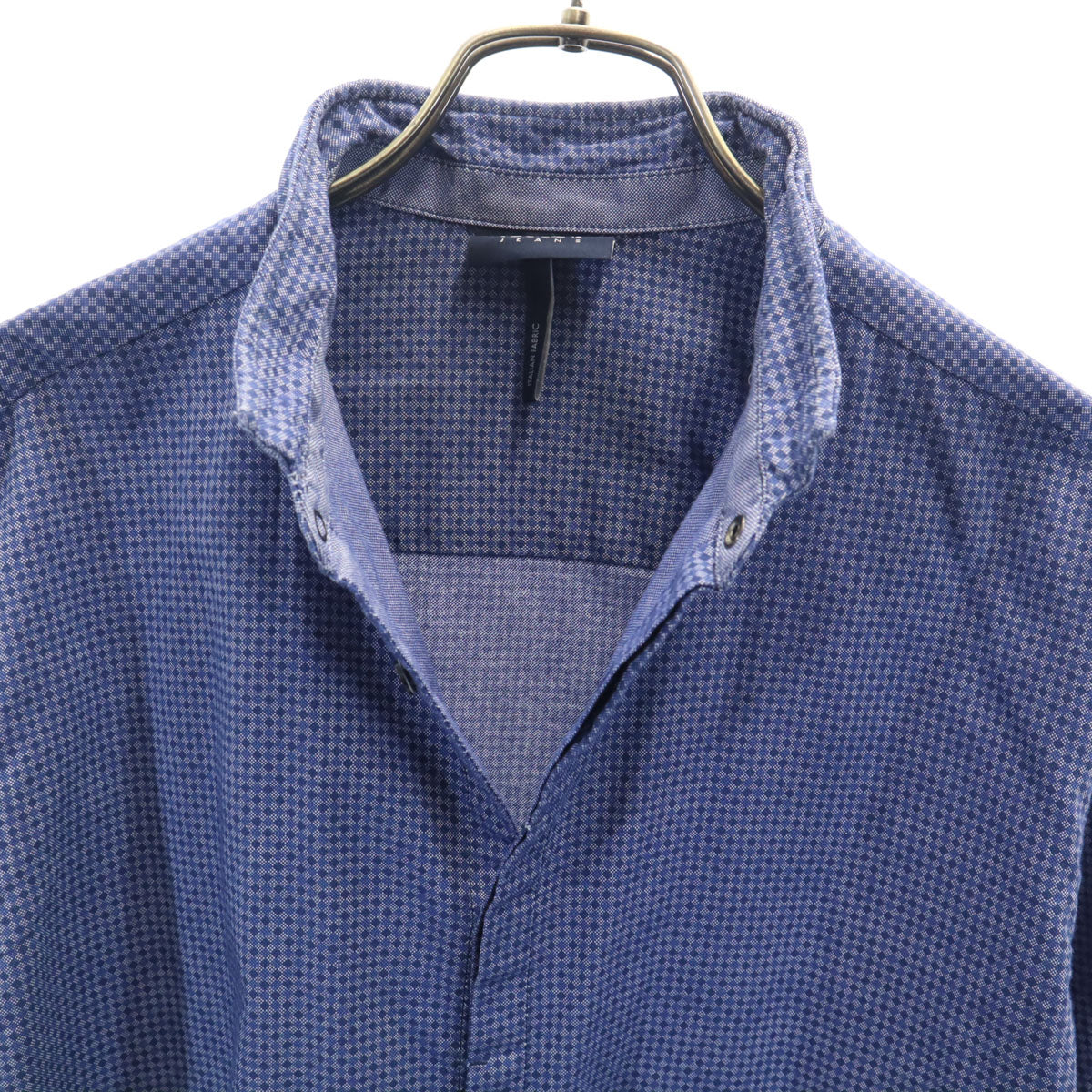 ARMANI JEANS アルマーニジーンズ 総柄 長袖 スタンドカラー シャツ L 青紺系 メンズ