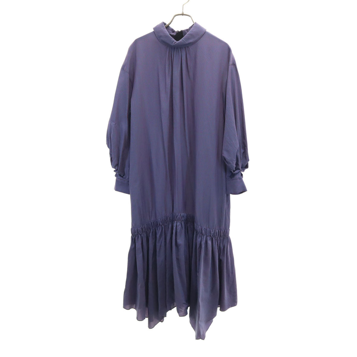 LANVIN en Bleu ランバンオンブルー ストライプ柄 長袖 ワンピース 38 青紺系 レディース