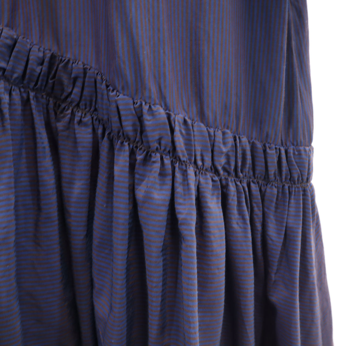 LANVIN en Bleu ランバンオンブルー ストライプ柄 長袖 ワンピース 38 青紺系 レディース